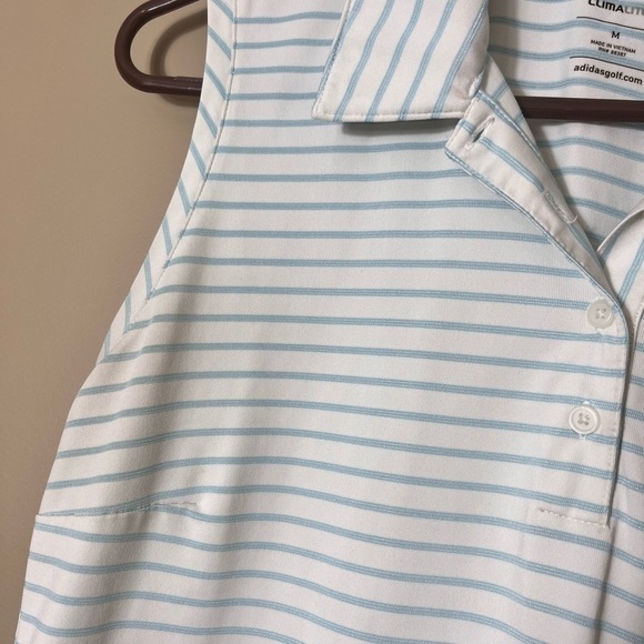 Adidas CLIMALITE Sleeveless 1/4 Button Collared Athletic Golf Shirt Medium - Picture 8 of 8